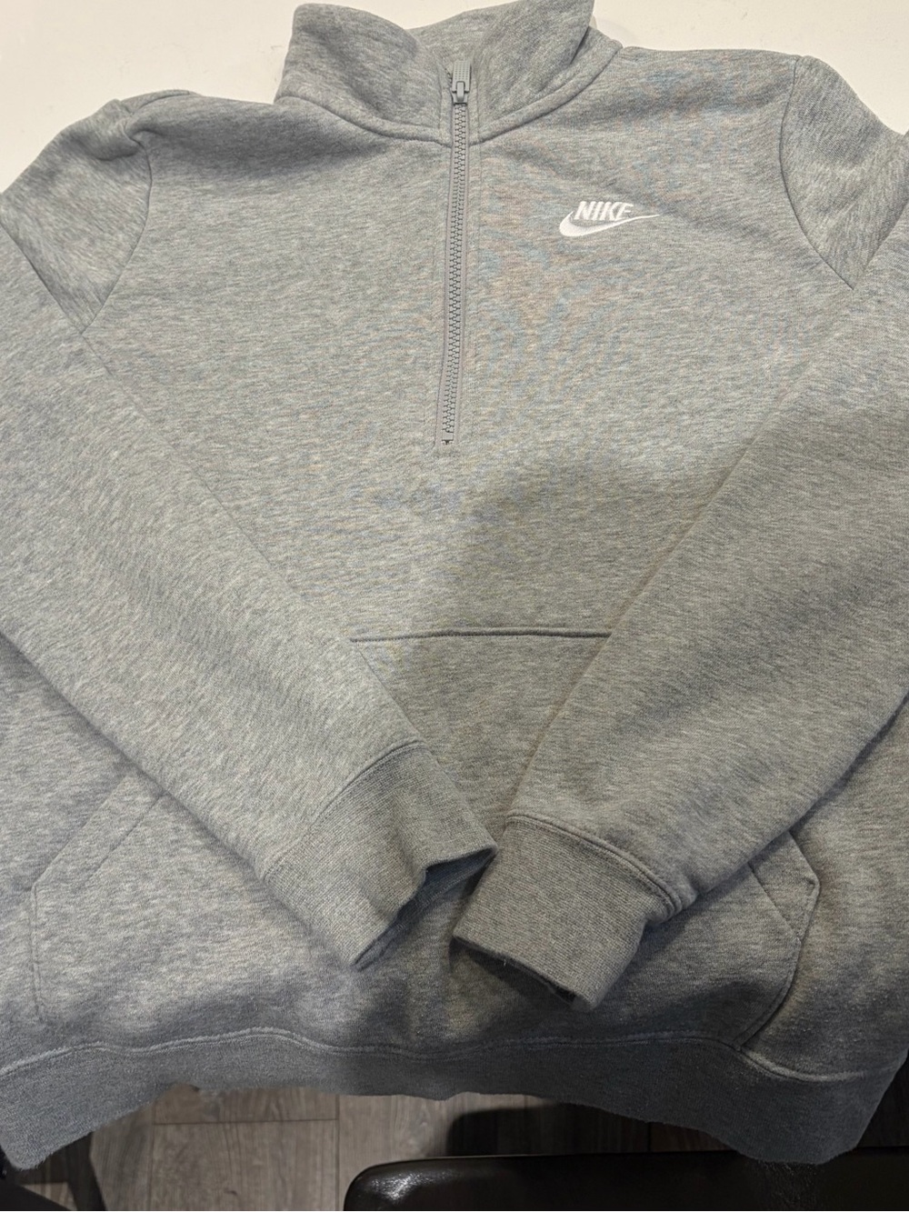 Nike Light Gray Half-Zip Pullover Sweatshirt